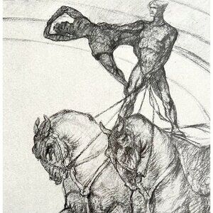 Toulouse Lautrec The Pas De Deux 1967 Circus Art Lithograph Matted Print